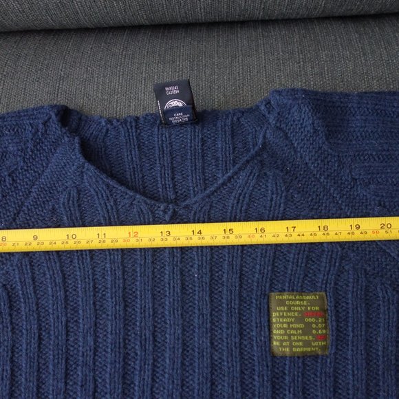 Diesel Metal Assault Course Blue 100% Wool Sweater Size S - Picture 4 of 10